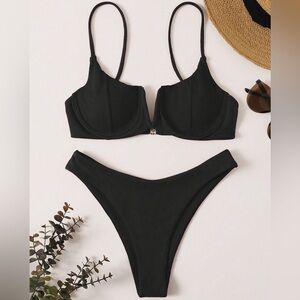 Zaful Elegant Black Bikini Set